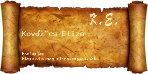 Kovács Eliza névjegykártya