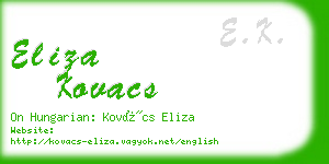 eliza kovacs business card